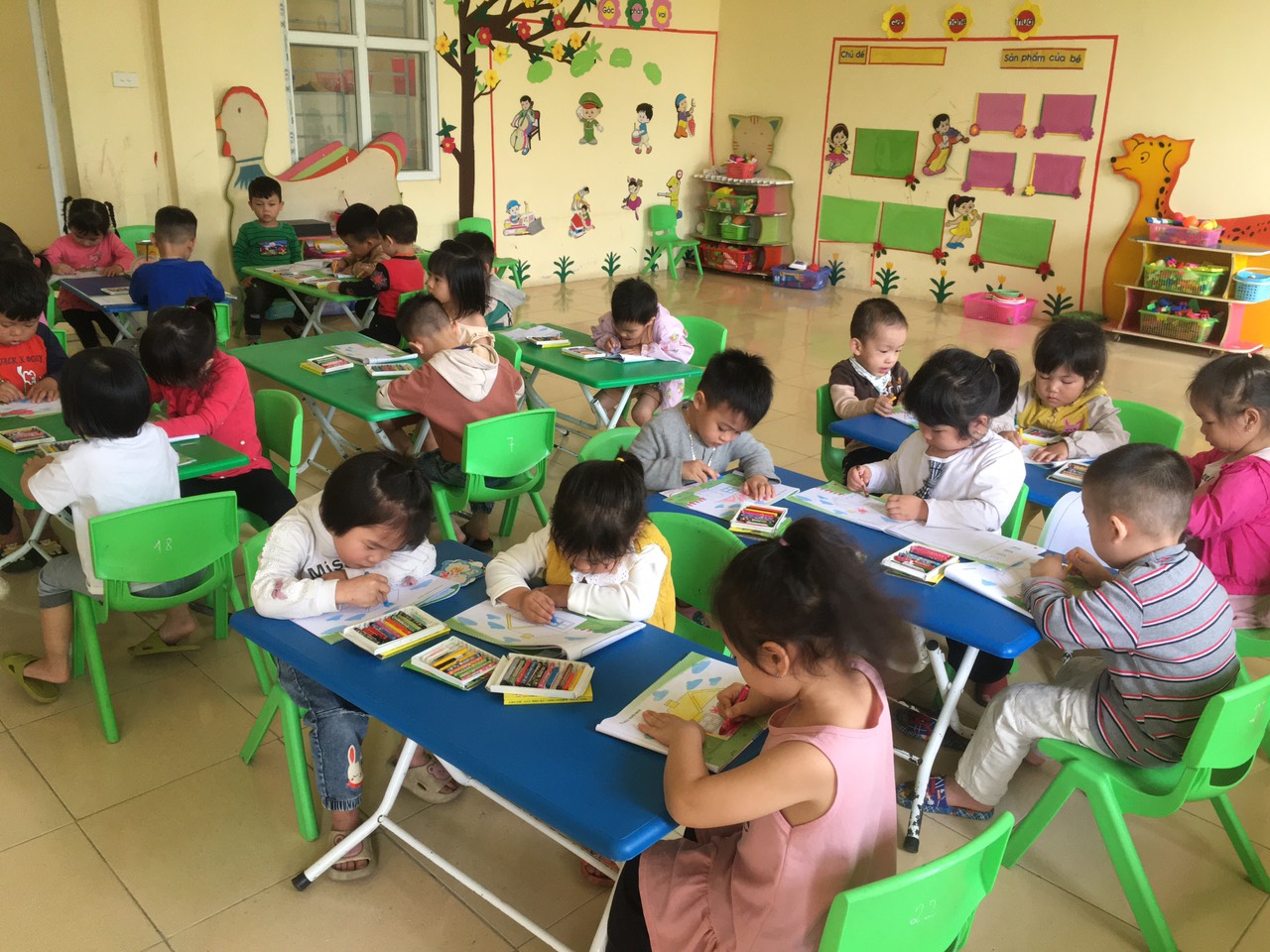 Những hình ảnh các bé học tập tại trường mầm non Việt Hưng